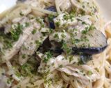 茹で鶏となすのクリームスパゲティー作り方8写真