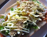 しらすとキムチの葱胡麻トースト作り方4写真
