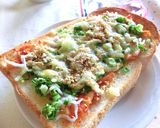 しらすとキムチの葱胡麻トースト作り方5写真