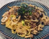 蓮根としめじの和風パスタ（肉入り）作り方8写真