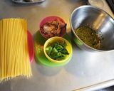 ハムとモロッコいんげんのバジルパスタ作り方3写真