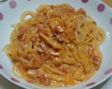 トマトクリームパスタ♪作り方3写真