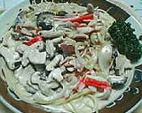 新玉ねぎと椎茸の☆クリーミーパスタ作り方3写真