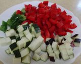 彩鮮やか！食欲そそる夏野菜ピラフ。作り方2写真