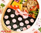 お弁当おかず♥ダブルハムりぼん♥キャラ弁作り方20写真