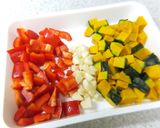 ＊鶏胸肉と夏野菜のスタミナ揚げ＊作り方2写真