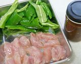 ささ身としし唐のにんにく味噌炒め作り方1写真