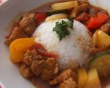 夏野菜とチキンのバジルカレー作り方6写真