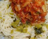 日韓の漬け物で食べる汁なしラー油そば作り方5写真