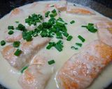 サーモンのクリームソース煮好みのパスタで作り方5写真