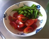 トマトといんげんのほわっと卵炒め作り方1写真