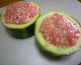 和風♪ズッキーニの肉詰め生姜あんかけ♬作り方3写真