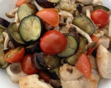 夏野菜と鶏胸肉の塩こうじ炒め イタリア風作り方5写真