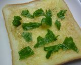 梅わさび・大葉・胡麻・塩昆布のトースト作り方2写真