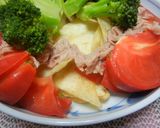 ツナトマトとブロッコリーのポテチサラダ作り方1写真