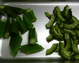 夏野菜のオクラとゴーヤの和え物作り方1写真