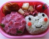 あじさいとカエルのお弁当★作り方3写真