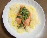 レンジで、いんげんと鮭のずぼらチャーハン作り方3写真