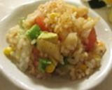 食べるラー油で♪アボカド・トマト・炒飯作り方5写真