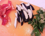 夏野菜とむね肉の柚子こしょうポン酢炒め♪作り方2写真