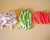焼肉のたれで♪バンバンジー風冷やしうどん作り方3写真