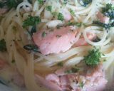 ほうれん草とさけのクリームパスタ作り方6写真