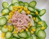 明太とろろのサラダうどん作り方2写真
