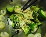 胡瓜とセロリの梅塩昆布大葉和え 山葵風味作り方6写真