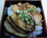 ヒラメとなすのかば焼き丼作り方6写真