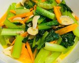 電子レンジで！小松菜ときのこの卵炒め風作り方5写真