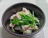 豚バラと水菜の出汁たき作り方3写真