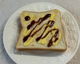 あみ海老と鰹節のお好み焼き風トースト作り方3写真