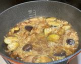 鶏ももとナスの甘辛卵とじ作り方15写真