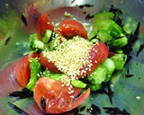 胡瓜とトマトとひじきの胡麻酢和え作り方6写真