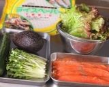 スモークサーモンとアボカドの生春巻き。作り方1写真