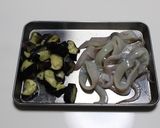 蒸しなすとイカのバター醤油炒め作り方1写真