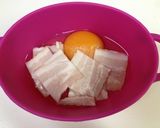 朝食に♪レンジでベーコンエッグ作り方2写真