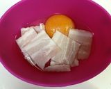 朝食に♪レンジでベーコンエッグ作り方3写真