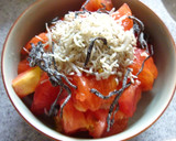 トマトとしらすと塩昆布の梅わさび丼作り方3写真