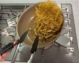 きのこと牛肉の月見すき焼き和風パスタ♪作り方6写真