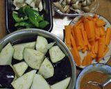 茄子ときのこの酢味噌炒め作り方1写真