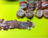 切り落とし肉で☆ロールカツ作り方1写真