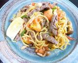 トマトと牛肉のピリ辛夏焼きそば作り方5写真