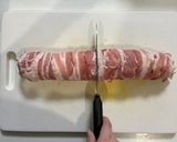 にんにくだし醤油で、野菜の巨大肉巻き作り方5写真