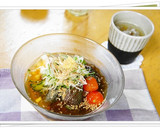 長いもともずく酢の冷しそうめん作り方2写真