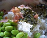 ▲ベーコン枝豆のバジルソースおにぎり▲作り方3写真