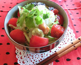 トマトとイカと塩昆布の梅わさび丼作り方8写真