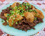 ♔すき焼き牛肉と焼き山芋の炒め物♔作り方4写真