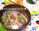 レタスとウインナーのスープ作り方18写真