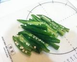 おかかとオクラのカルボナーラ風パスタ作り方2写真